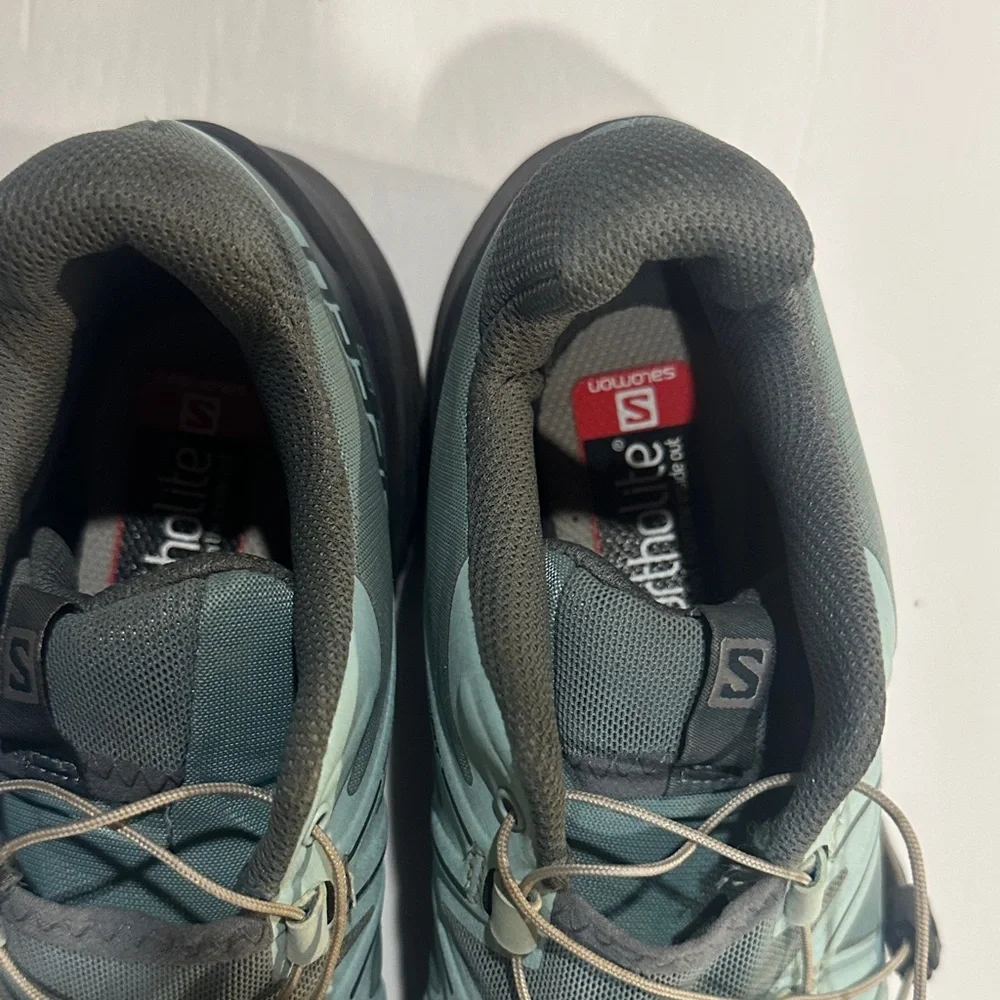 Salomon Speed Cross 5 hiking Shoes Green mint & Black bungee laces ortholite - Picture 7 of 8